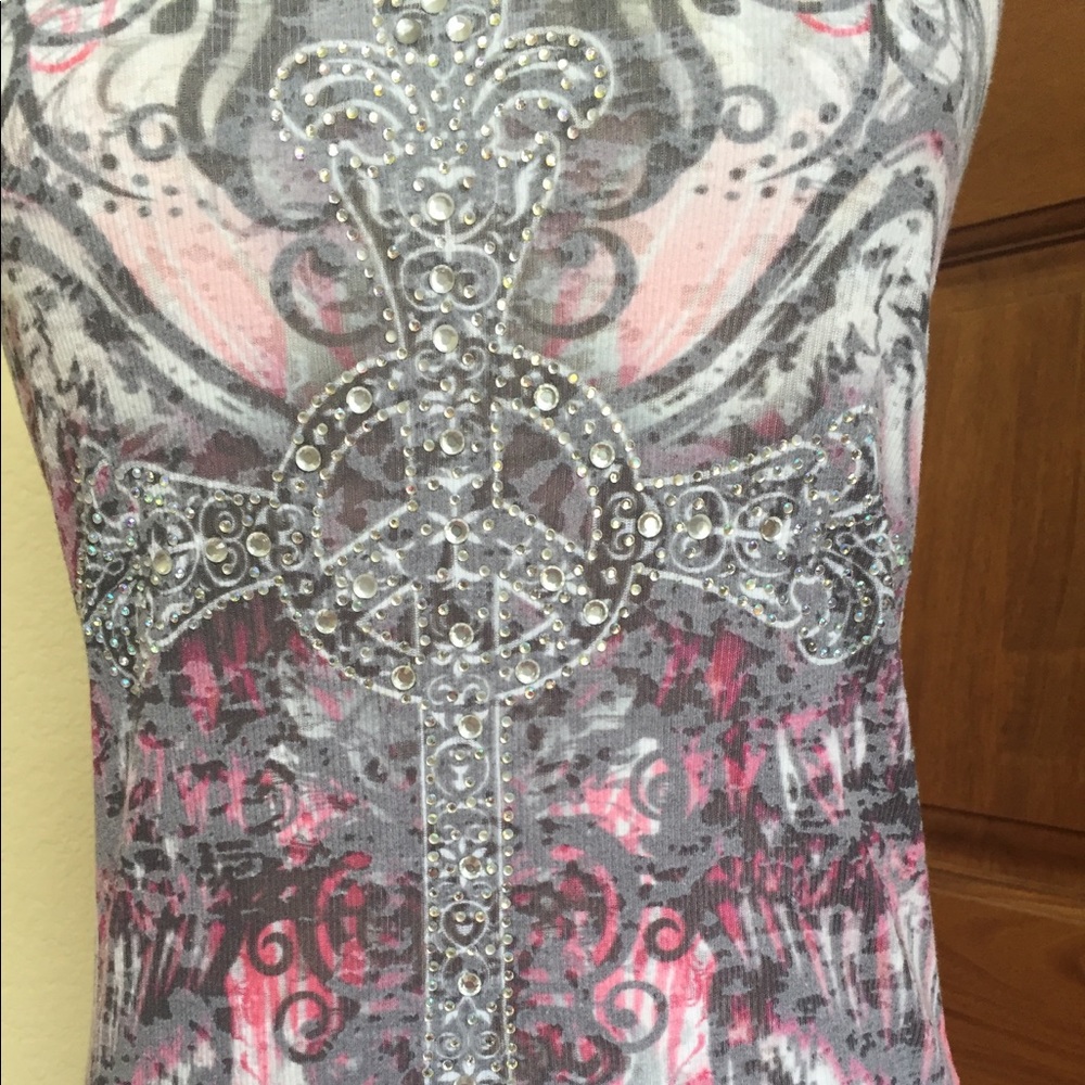 Ladies Vocal jeweled tank top